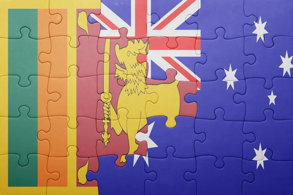 sri lanka ve Avustralya Ulusal bayrak ile bulmaca