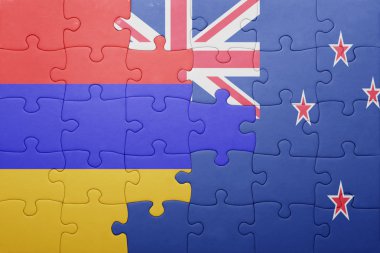 Ermenistan ve Yeni Zelanda ulusal bayrak ile bulmaca
