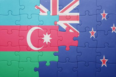 Azerbaycan ve Yeni Zelanda ulusal bayrak ile bulmaca
