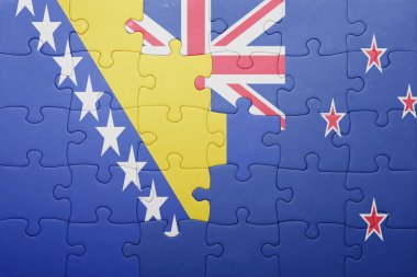 Bosna ve Hersek ve Yeni Zelanda ulusal bayrak ile bulmaca
