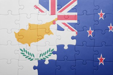 Kıbrıs ve Yeni Zelanda ulusal bayrak ile bulmaca