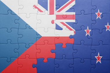 Çek Cumhuriyeti ve Yeni Zelanda ulusal bayrak ile bulmaca