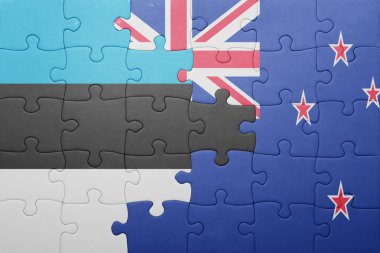 Estonya ve Yeni Zelanda ulusal bayrak ile bulmaca