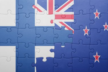 Finlandiya ve Yeni Zelanda ulusal bayrak ile bulmaca