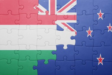 Macaristan ve Yeni Zelanda ulusal bayrak ile bulmaca
