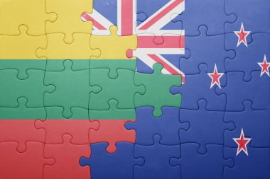 Litvanya ve Yeni Zelanda ulusal bayrak ile bulmaca