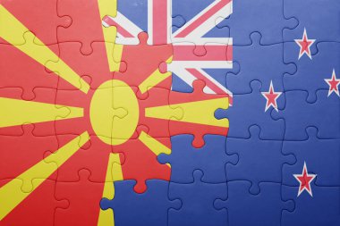 Makedonya ve Yeni Zelanda ulusal bayrak ile bulmaca