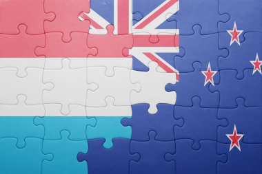 Lüksemburg ve Yeni Zelanda ulusal bayrak ile bulmaca