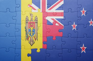moldova ve Yeni Zelanda ulusal bayrak ile bulmaca