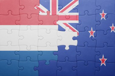 Hollanda ve Yeni Zelanda ulusal bayrak ile bulmaca