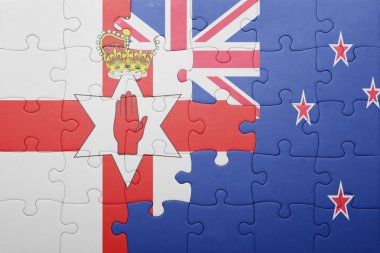 Kuzey İrlanda ve Yeni Zelanda ulusal bayrak ile bulmaca