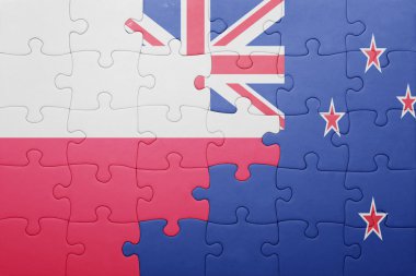 Polonya ve Yeni Zelanda ulusal bayrak ile bulmaca