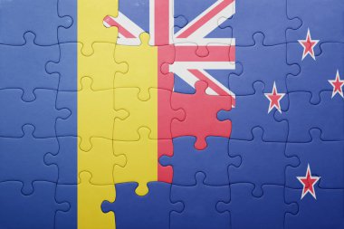 Romanya ve Yeni Zelanda ulusal bayrak ile bulmaca