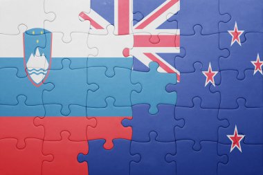 Slovenya ve Yeni Zelanda ulusal bayrak ile bulmaca