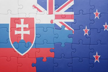 Slovakya ve Yeni Zelanda ulusal bayrak ile bulmaca