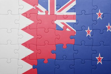 Bahreyn ve Yeni Zelanda ulusal bayrak ile bulmaca