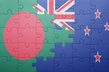 Bulmaca bangladesh ve Yeni Zelanda ulusal bayrak ile