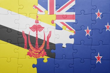 brunei ve Yeni Zelanda ulusal bayrak ile bulmaca