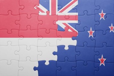 Endonezya ve Yeni Zelanda ulusal bayrak ile bulmaca