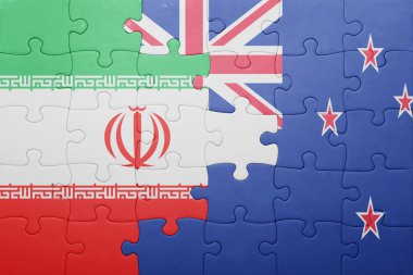 iran ve Yeni Zelanda ulusal bayrak ile bulmaca
