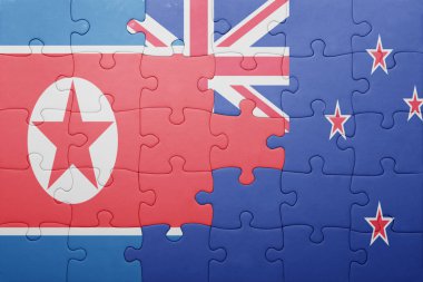 Kuzey Kore ve Yeni Zelanda ulusal bayrak ile bulmaca