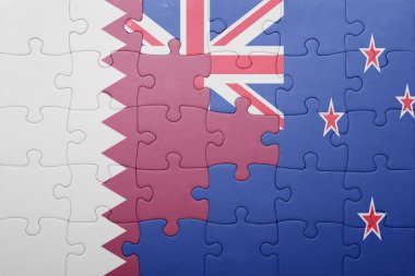 Katar ve Yeni Zelanda ulusal bayrak ile bulmaca