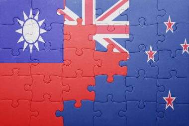 Tayvan ve Yeni Zelanda ulusal bayrak ile bulmaca