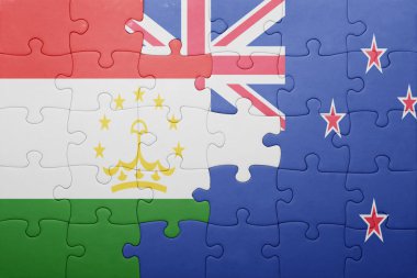 Tacikistan ve Yeni Zelanda ulusal bayrak ile bulmaca
