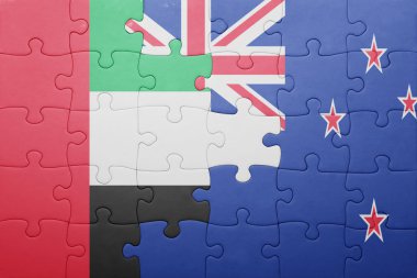 Birleşik Arap Emirlikleri ve Yeni Zelanda ulusal bayrak ile bulmaca