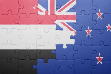 yemen ve Yeni Zelanda ulusal bayrak ile bulmaca