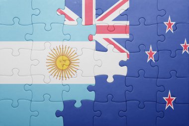 ulusal bayrak ve Yeni Zelanda ile bulmaca