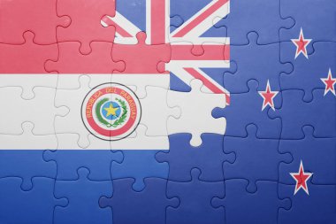 paraguay ve Yeni Zelanda ulusal bayrak ile bulmaca