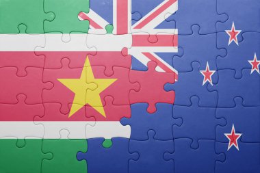 Surinam ve Yeni Zelanda ulusal bayrak ile bulmaca