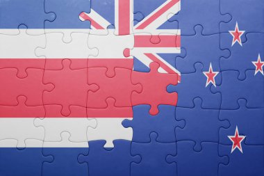 Kosta Rika ve Yeni Zelanda ulusal bayrak ile bulmaca