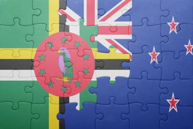 Dominika ve Yeni Zelanda ulusal bayrak ile bulmaca