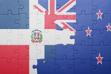 Dominik Cumhuriyeti ve Yeni Zelanda ulusal bayrak ile bulmaca