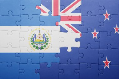 el salvador ve Yeni Zelanda ulusal bayrak ile bulmaca
