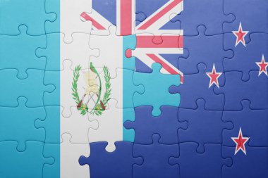 guatemala ve Yeni Zelanda ulusal bayrak ile bulmaca