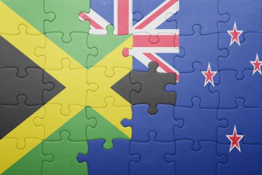 Jamaika ve Yeni Zelanda ulusal bayrak ile bulmaca