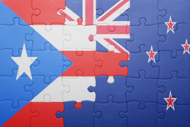 Porto Riko ve Yeni Zelanda ulusal bayrak ile bulmaca