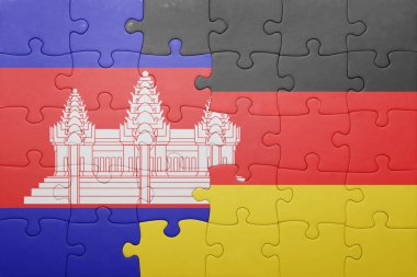 Almanya ve Kamboçya Ulusal bayrak ile bulmaca