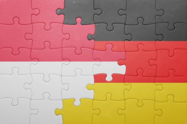 Almanya ve Endonezya ulusal bayrak ile bulmaca