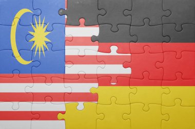 Almanya ve Malezya ulusal bayrak ile bulmaca