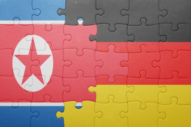 Almanya ve Kuzey Kore ulusal bayrak ile bulmaca