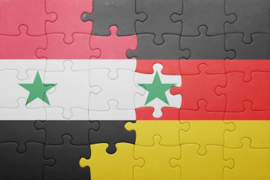 Almanya ve Suriye ulusal bayrak ile bulmaca