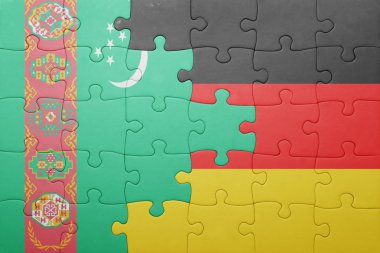 Almanya ve Türkmenistan ulusal bayrak ile bulmaca
