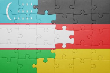 Almanya ve Özbekistan ulusal bayrak ile bulmaca