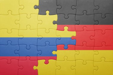 Almanya ve Kolombiya ulusal bayrak ile bulmaca
