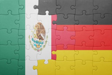 Almanya ve Meksika ulusal bayrak ile bulmaca
