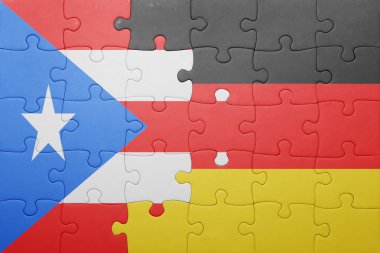 Almanya ve Porto Riko ulusal bayrak ile bulmaca